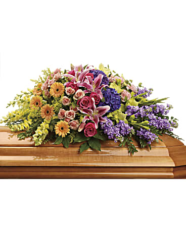 Colorful Memory Garden Casket Spray