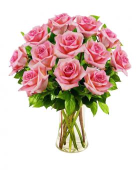 Dozen Long Stem Pink Roses